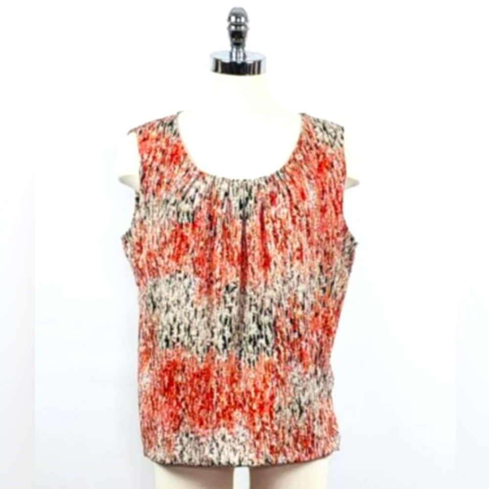 Kasper Multicolored Sleeveless Blouse  XL EUC
